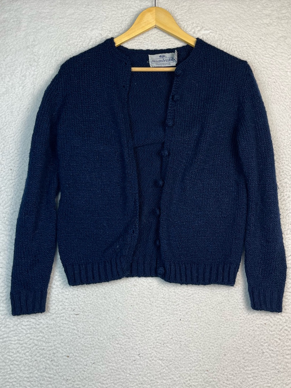 Susan Bristol navy cardigan sweater